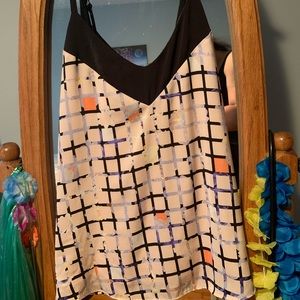 XL light pink w black accent tank top - Metaphor